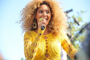 Beyonce performing in Central Park in 2011.